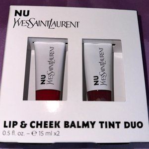 NIB YVES SAINT LAURENT 2-Pc. Lip & Cheek Balmy Tint Set $56 Value! 2 Pcs Sheer!
